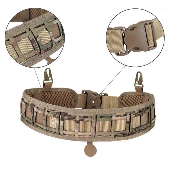 

waist support tactical molle belt 1000d nylon convenient combat adjustable training waistband soft padded1, Black;gray