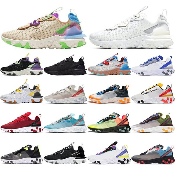 

2020 реагировать элемент 55 87 зрения женщин людей кроссовки moss обширные серый черный радужные пастельные тона mens тренеров моды спортивн