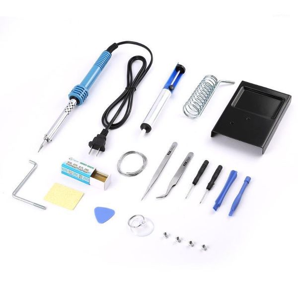 

14in1 60w diy electric solder soldering iron starter tool kit set irons stand station desolder desoldering pump1