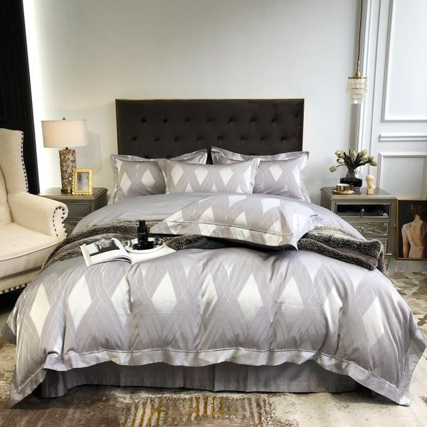 

bedding sets tribute silk jacquard duvet cover set soft egyptian cotton comforter fitted sheet 4pcs  king size