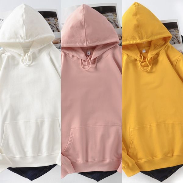 

vqtrv autumn and winter new and women's sweatermen's hooded solid color sweater women's loose pocket pullover sweater um3kn, Black