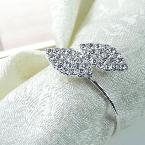 

napkin rings 6pcs wedding banquet dinner ring exquisite flower rhinestone holder el restaurant dedicated mouth cloth napkin1
