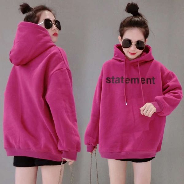 

cashmere thickened sweater women's new loose korean style hoodie jacket in autumn and winter 2020, Black