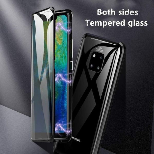 

double sided magnetic case for huawei p40 pro p30 pro 20 lite 360 full protect strong magnetic transparent tempered gla bbyssr