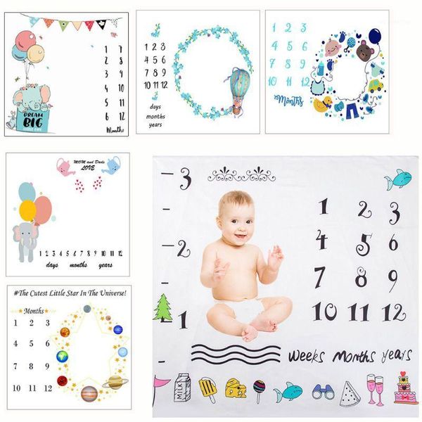 

blankets & swaddling born baby milestone pography blanket bathing towels flower print soft diy infant props1