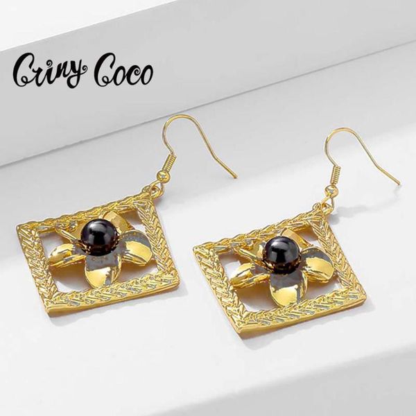 

vintage hawaii plumeria flower jewelry women's elegant gold color geometric drop hanging earring earrings for women 2020 brincos, Silver