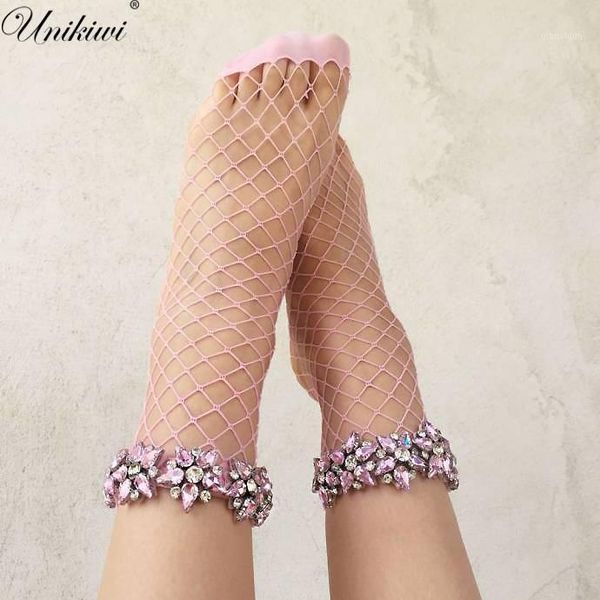 

5 colors.women's harajuku colorful glitter five-pointed star rhinestone fishnet socks.lady mesh nets stars ankle socks sox1, Black;white