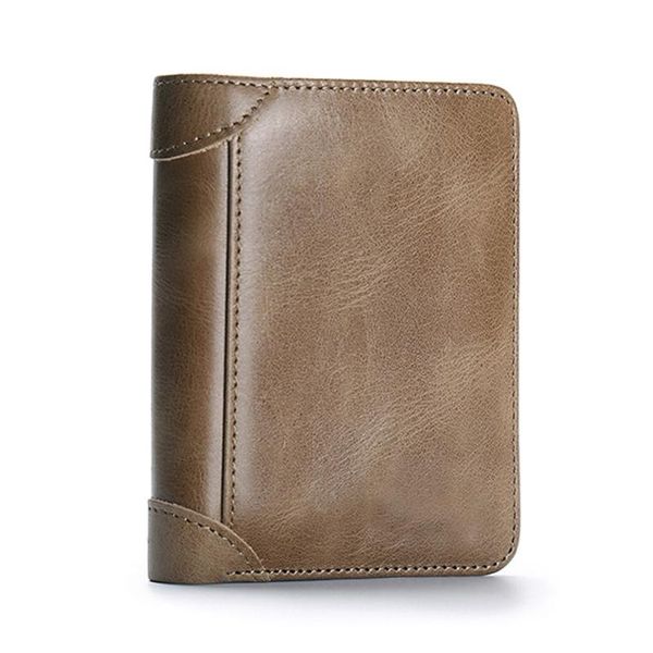 

purse factory price genuine leather men wallets fashion bifold wallet zip coin pocket cowhide man high quality, White