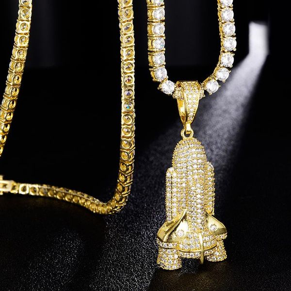 

d&z iced out rocket pendant & necklace + bling cz stone hip hop gold silver color charm chains jewelry gifts