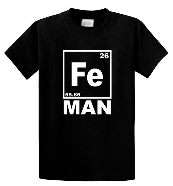 

shirt men's fe man funny t shirt iron-man chemistry periodic summer normal custom design shirts sport hooded sweatshirt hoodie