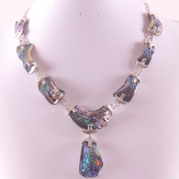 

природные новой зеландии ушка оболочки сплава цинка шариков ожерелье бесплатная доставка e839, Silver