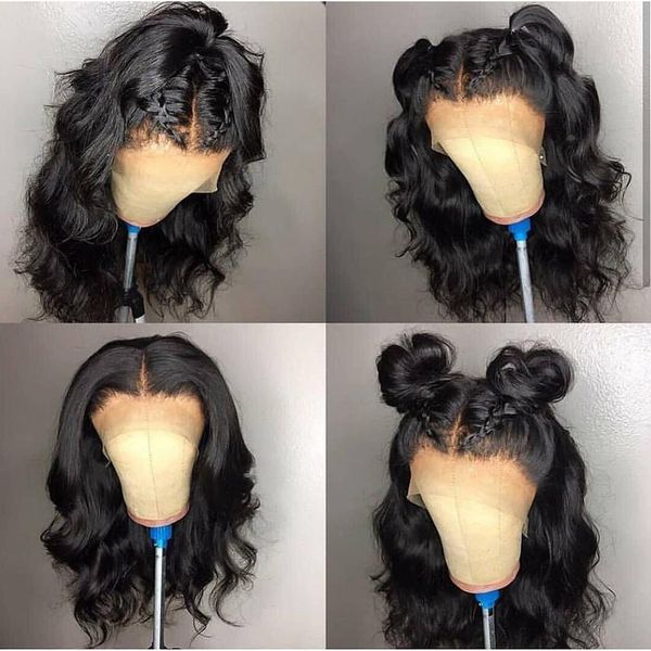 

yyong 30 32 inch 13x6 13x4 lace front human hair wigs for black women remy malaysian body wave 4x4 closure wig low ratikk, Black;brown