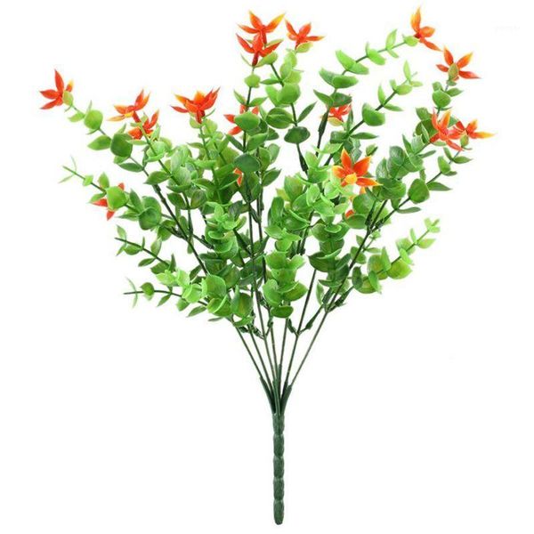 

decorative flowers & wreaths artificial fake plants 4pcs faux greenery shrubs simulation plastic bushes indoor outdoor hanging planter diy w