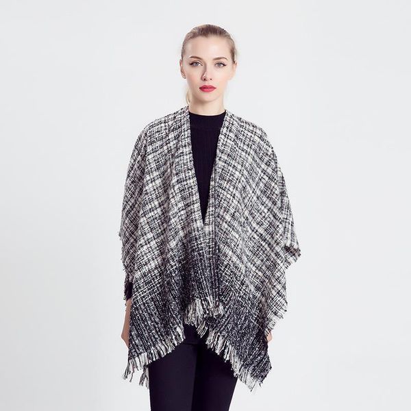 

autumn and winter cold protection european and american streets wild new shawl imitation cashmere scarf temperament bib women1, Blue;gray