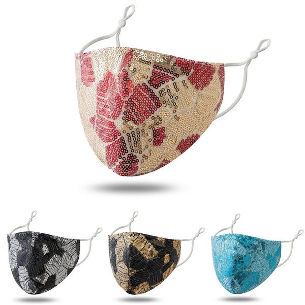 

new protective dhl reusable fashion mask mask cotton bling breathable masks adjustable sequins dustproof face ppfll