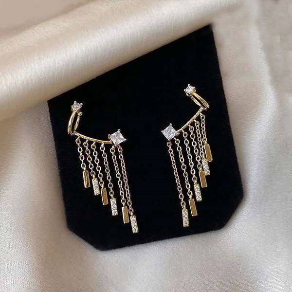 

wind zircon tassel earrings new fashion in 2020, Golden;silver
