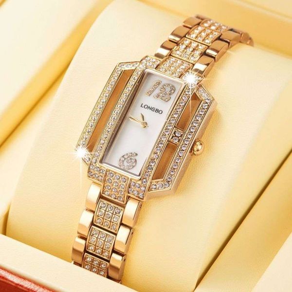 

watch longbo quartz personality fashion diamond longbo watch, Slivery;brown