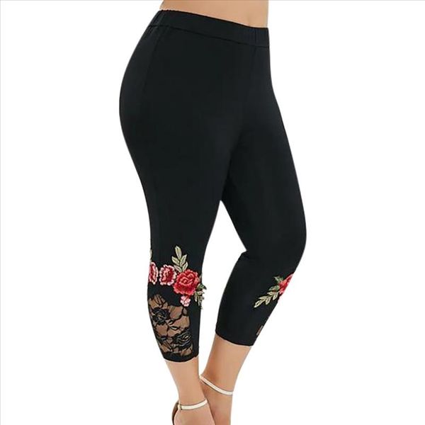 

big leggings women summer pants plus size jeans leggings floral printed leggings woman pants bodycon pants high waist trousers, Black