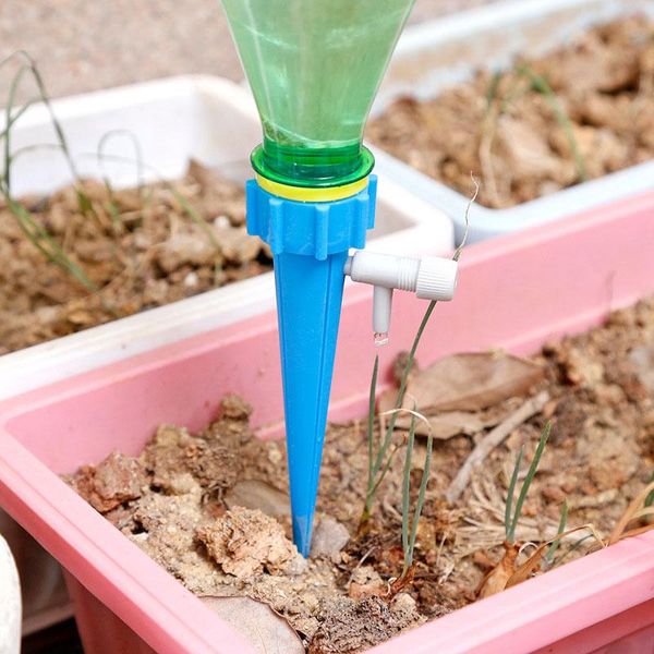

1/6/12pc water-dropper automatic watering spike plant self watering adjustable stake irrigation dripper with switch control