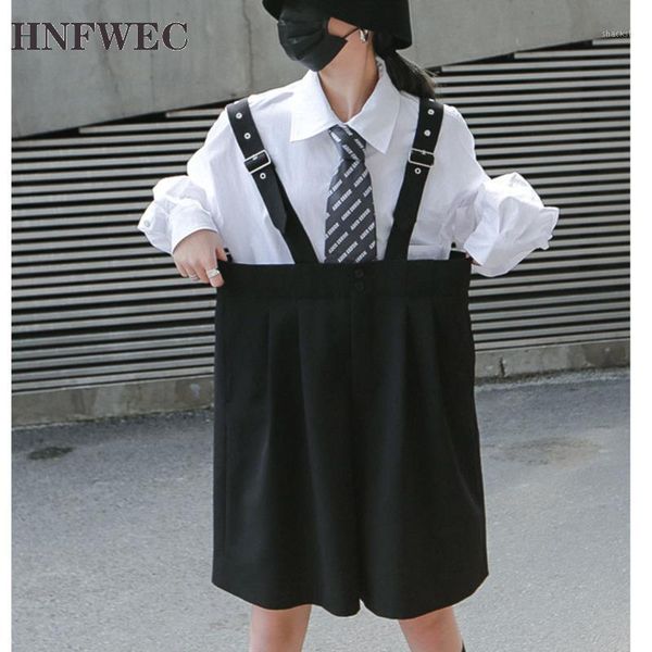 

fashion europe women's overalls wild cotton high waist ladies knee length pants summer new 2020 pants female u6861, Black;white