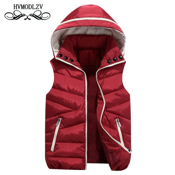 

autumn winter vest women new fashion hooded sleeveless down cotton jacket parka thick red keep warm padded vests female 536 1023, Black;white