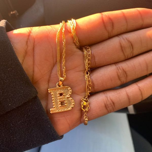 

wholesale 26pcs a-z initials pendants necklaces women's fashion accessories stainless steel letter choker necklaces friend gifts 201013, Silver