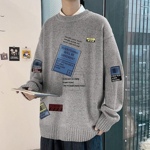 

autumn and winter men's sweaters with plush thickening and handsome new style of korean style loose boys' clothes men's cloth, White;black