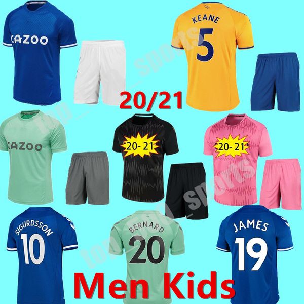 

2020 2021 james rodriguez soccer jersey richarlison calvert lewin football shirts men kids football kits 20 21 goalkeeper robin olsen jersey, Black