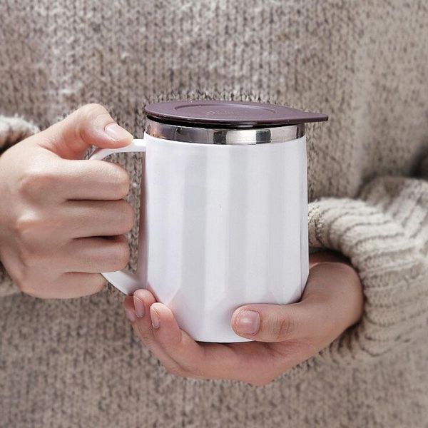 

400ml stainless steel coffee mugs thermos insulation water bottle cups drinkware with handle lid tea mug office thermos cup dh1364 t03