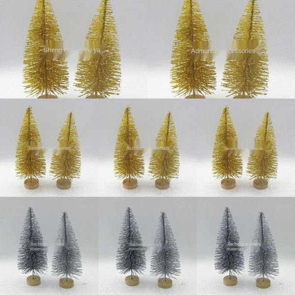 

ss5wt table 5-13cm mini tree christmas treeglitter tower pine mini decoration small christmas tree golden kihfw