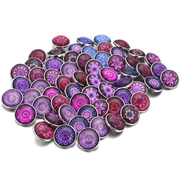 

10pcs/lot new glass snap button random purple series theme fit 18mm diy snap bracelet jewel sqcyxy