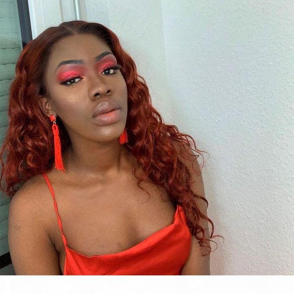 

ombre light auburn 13x6 deep part lace front human hair wigs with natural hairline 360 frontal wig loose deep full lace wigs remy, Black