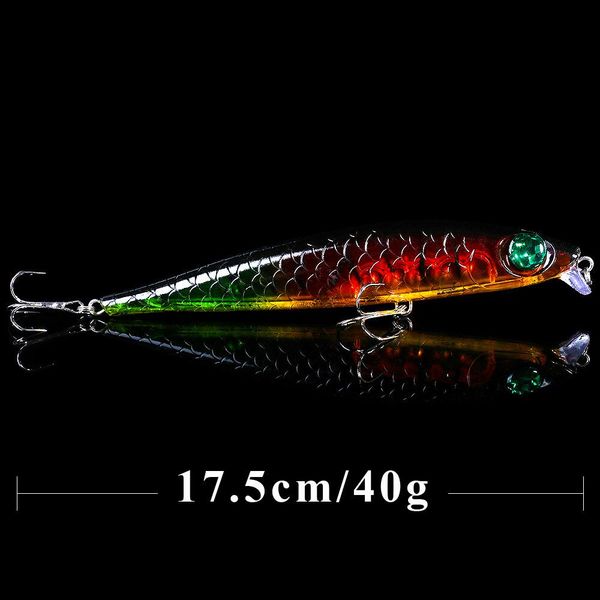 

qxo big fishing lure wobbler 40g 17.5cm ice metal winter fishing goods for fishing jigging lure minnow swimbait sqccbr pingtoy