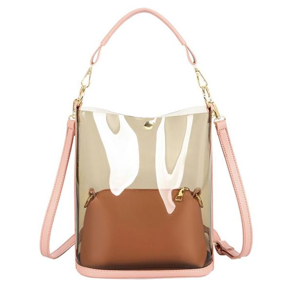 

transparent bucket bag women handbags purse fashion lady shoulder bags composite bag crossbody totes