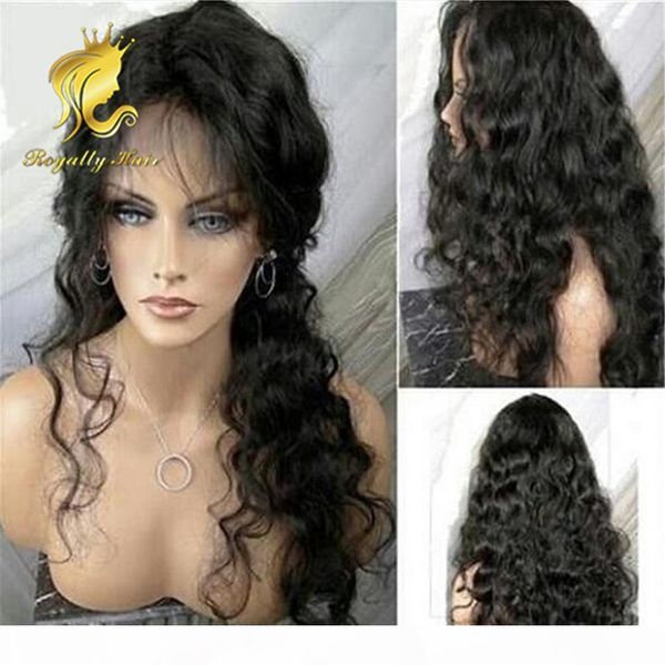 

full lace human body wave brazilian hair lace front human hair wig with baby hair fast shipping, Black;brown