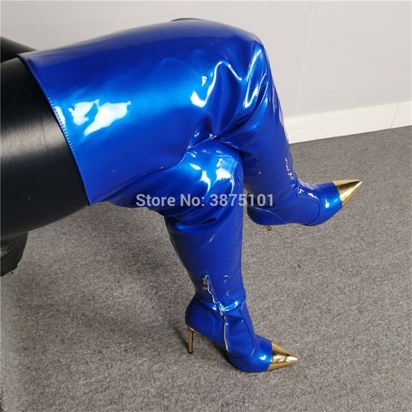 

discount luxury women's bootswomen's new winter above knee blue boots, god's point, high heels, Black