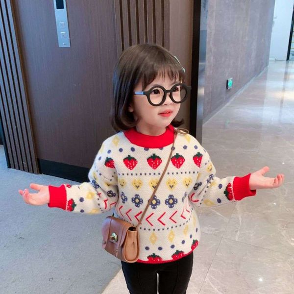 

baby plush christmas girls' sweater pullover winter wtern sle warm children's long sve bottom coat i76r, Blue