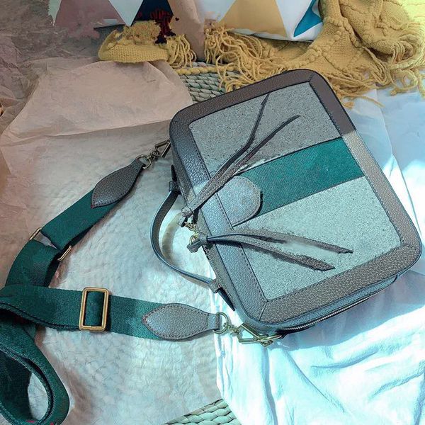 

wide straps aslant female genuine leather handbag shoulder bags handbags hand-held camera messenger vintage women tote purses