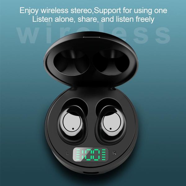 

j1 bluetooth 5.0 wireless headset ultra-light quality with led display charging box hifi stereo with microphone waterproof