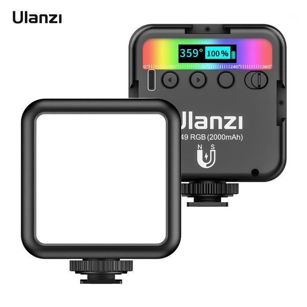 

ulanzi vl49 rgb pocket led video light 2700k-9000k on camera light mini pocket fill pgraphy lighting vlog1