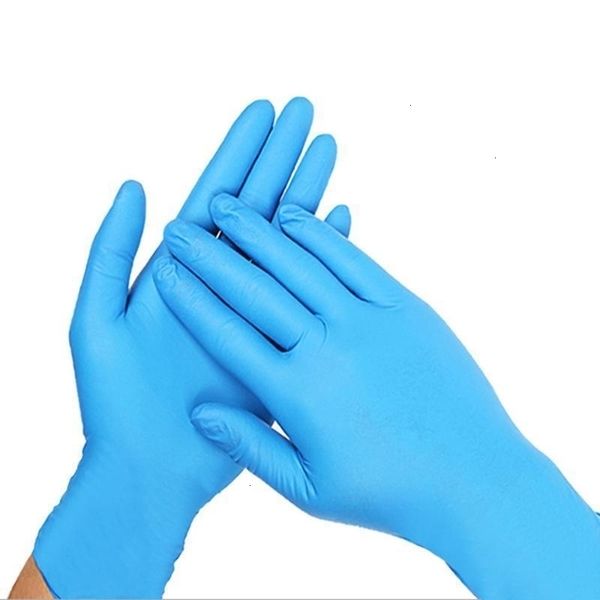 

disposable waterproof 200pcs nitrile allergy blue gloves work safety for kitchen di f1a7