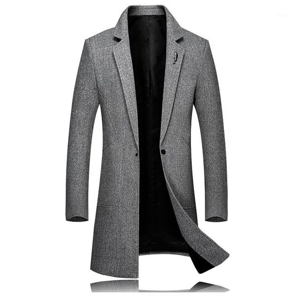 

winter new mens wool long jacket s-3xl, business casual long coat men gray yellow black jackets and coats1