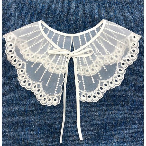 

women detachable lace fake collar blouse cloud shoulder doll collar embroidered bow false collar clothes shirt acc qylnvx, Blue;red
