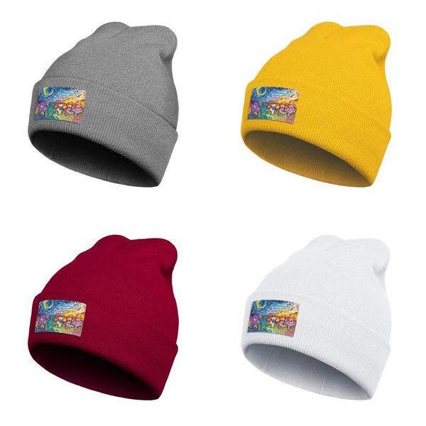 

fashion watch beanie hat grateful dead dancing-bears cuff toboggan dad knitted cap grateful dead company bears, Blue;gray