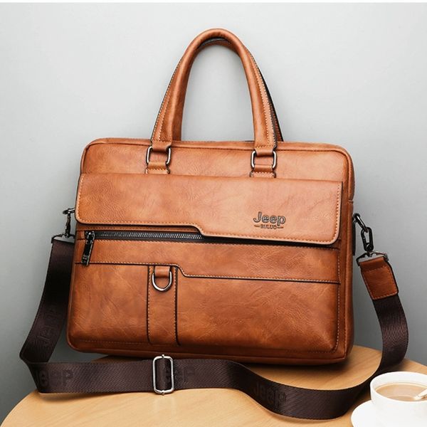

new men briefcase bags business leather bag shoulder messenger bags work handbag 14 inch lapbag bolso hombre bolsa masculina 210302