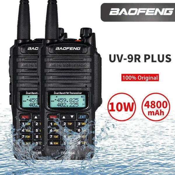 

walkie talkie 2pcs baofeng uv-9r plus 10w high power waterproof protable cb ham hunting radio uv 9r dual band two way radio1