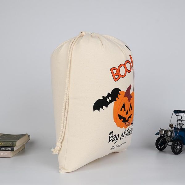 

halloween storage canvas bag large capacity clothes sundries drawstring bag halloween candy gift bag organizer pouch wholesale vt0429