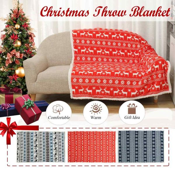 

130x170cm christmas blanket super soft christmas snowflake holiday throw blanket for sofa couch bed red/ blue/ grey