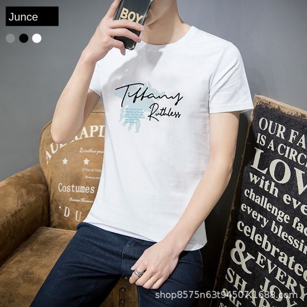 

ngw2m new men's men slim young round men's collar short sleeve t-shirt loose xcxev t-shirt for korean cotton, Blue