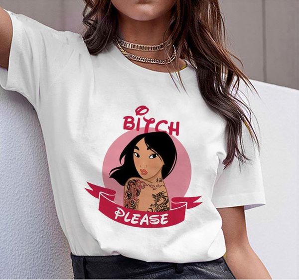 

femme harajuku aesthetics tshirts camiseta mujer money print princess graphic tees women vogue vintage t shirt streetwear, White